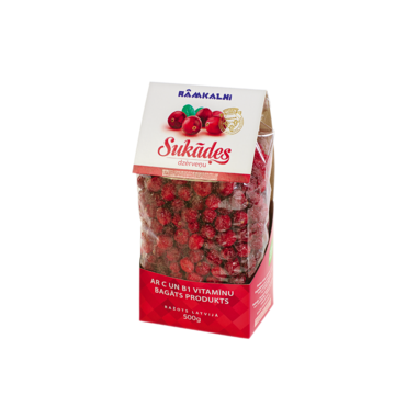 CANDIED BIG CRANBERRIES, 500G IN PLASTIC BAG