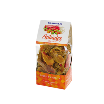 CANDIED RUBARBS, 500G IN PLASTIC BAG