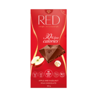 RED DELIGHT NO ADDED SUGAR REDUCED CALORIES DARK CHOCOLATE. WITH SWEETENERS. 26G