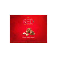 RED Delight no added sugar reduced calories milk chocolates with nut filling. With sweeteners. 132g