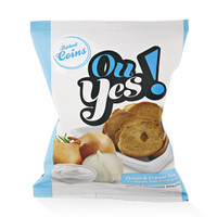 Baked coins "Ou Yes" with onion and cream flavour